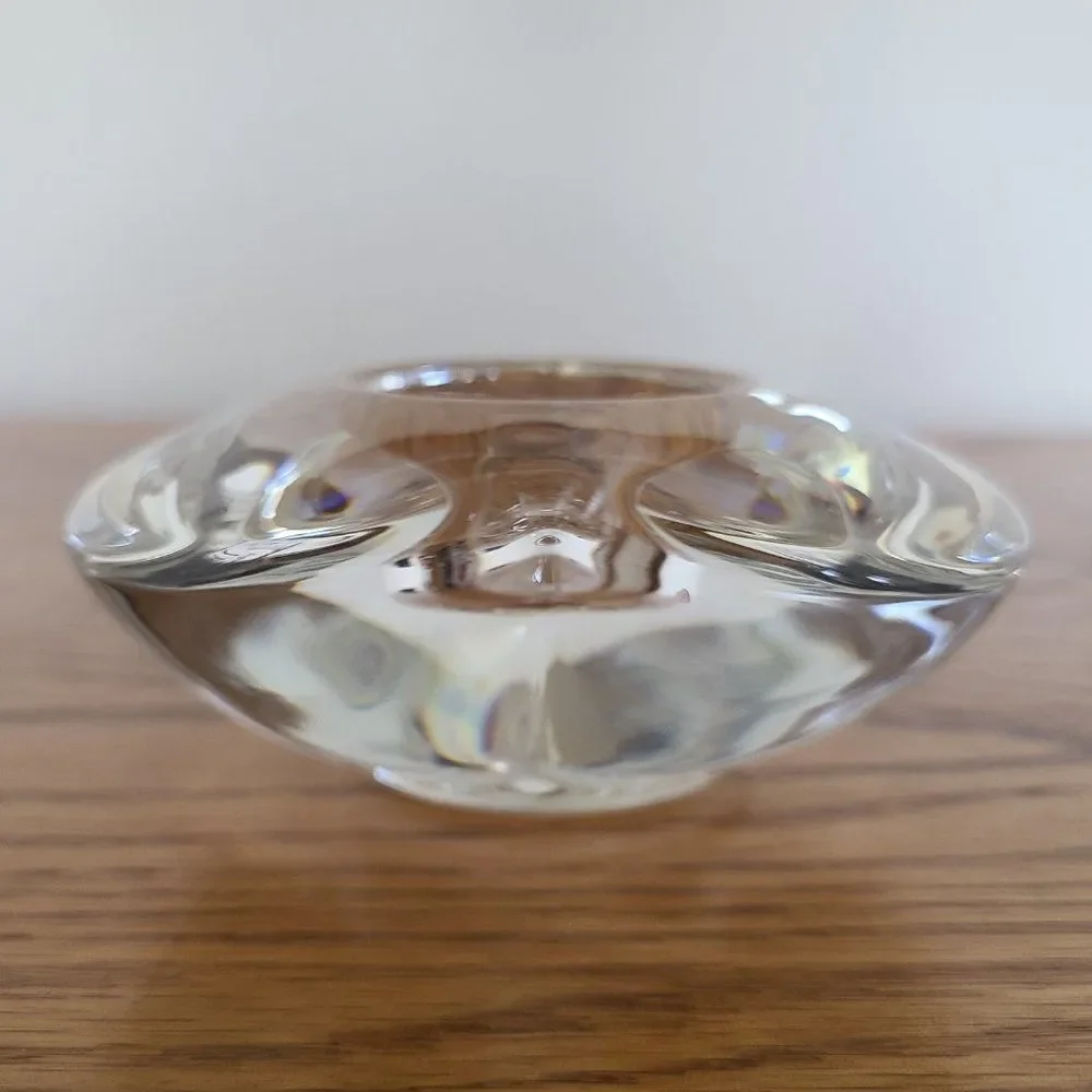 Orrefors Sweden Amour Heart Shaped Crystal Votive Tealight Candleholder Nordic
